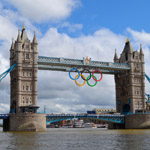 Tower Bridge in London during 2012 Olympics